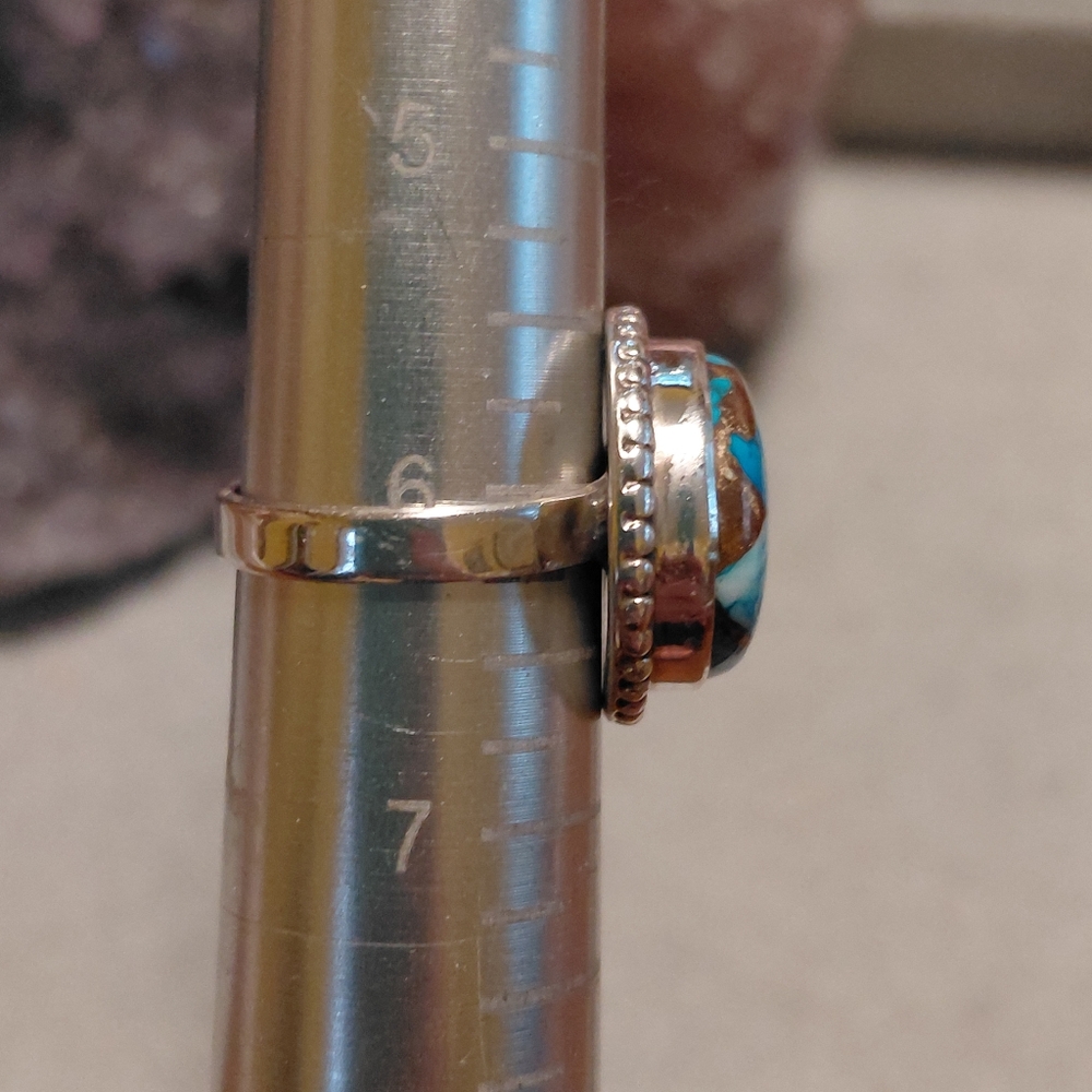 Ice Blue Dahlia Turquoise Sterling Silver Ring - Picture 11 of 11